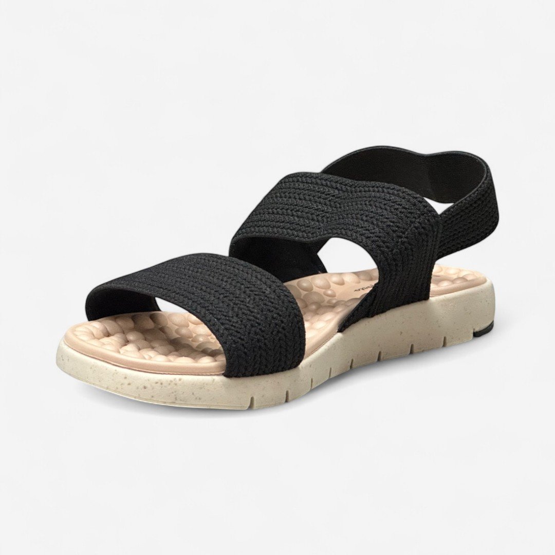 Sandália Rasteira Modare Conforto Elástico Preta Preto 3