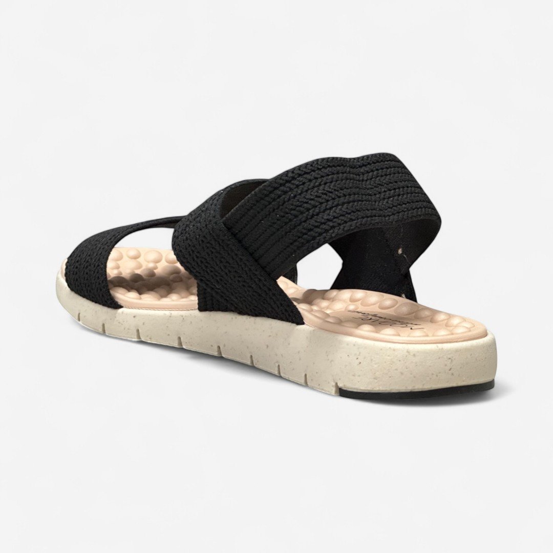 Sandália Rasteira Modare Conforto Elástico Preta Preto 4
