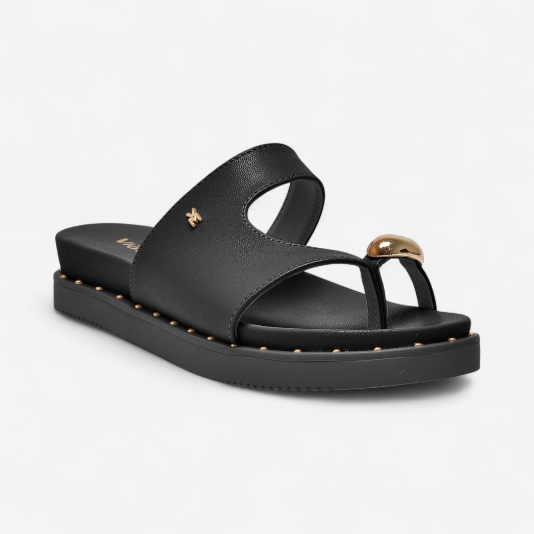 Tamanco Via Marte Papete De Dedo Preto