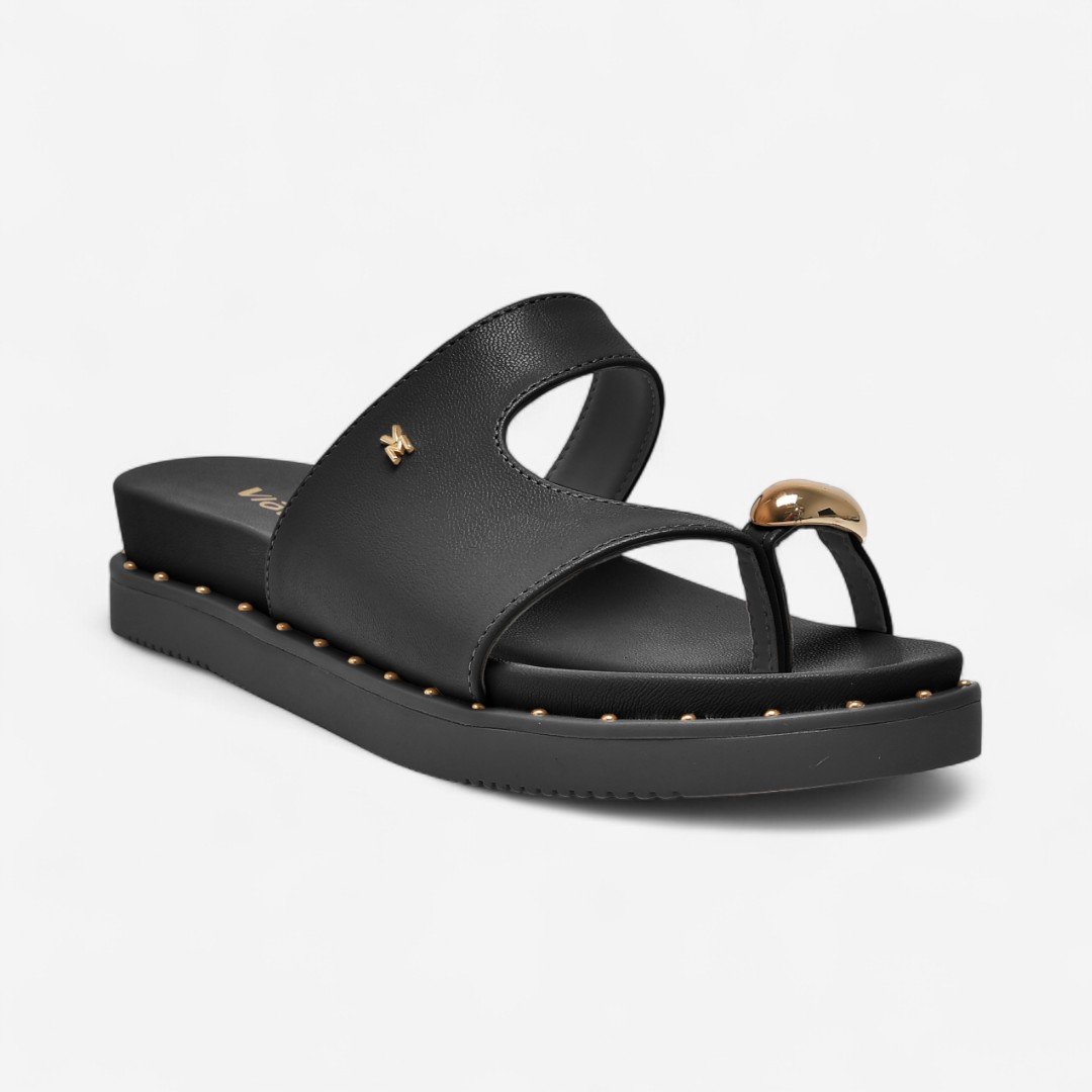 Tamanco Via Marte Papete De Dedo Preto Preto 2