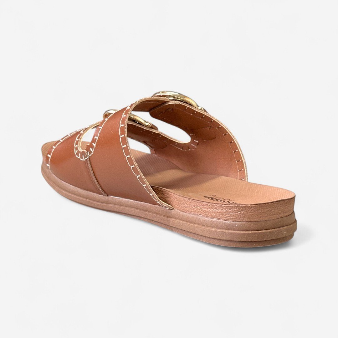 Tamanco Papete Mississipi com Duas Fivelas Tabaco Tabaco 5