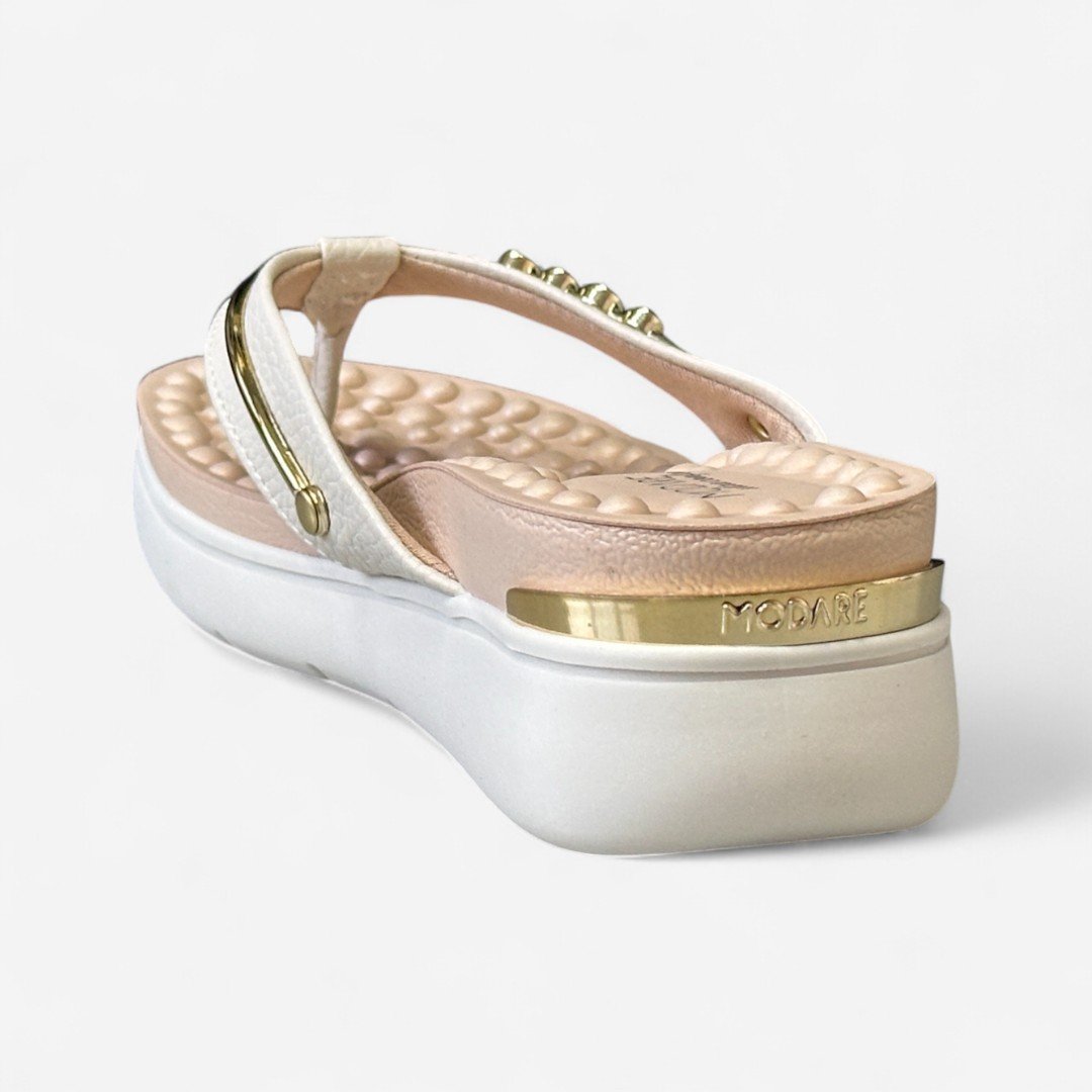 Tamanco Anabela Modare Linha Conforto Off White Branco Off 5