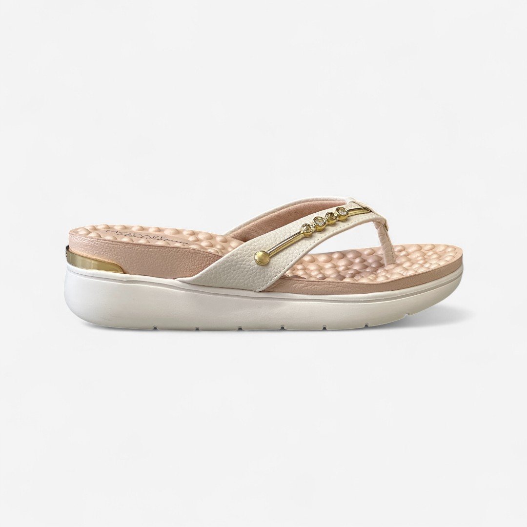 Tamanco Anabela Modare Linha Conforto Off White