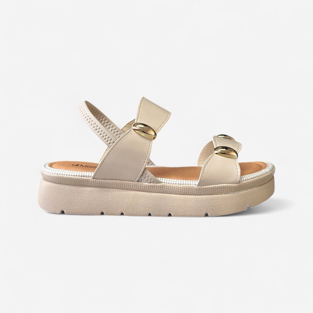 Sandália Flatform Mississipi Marfim