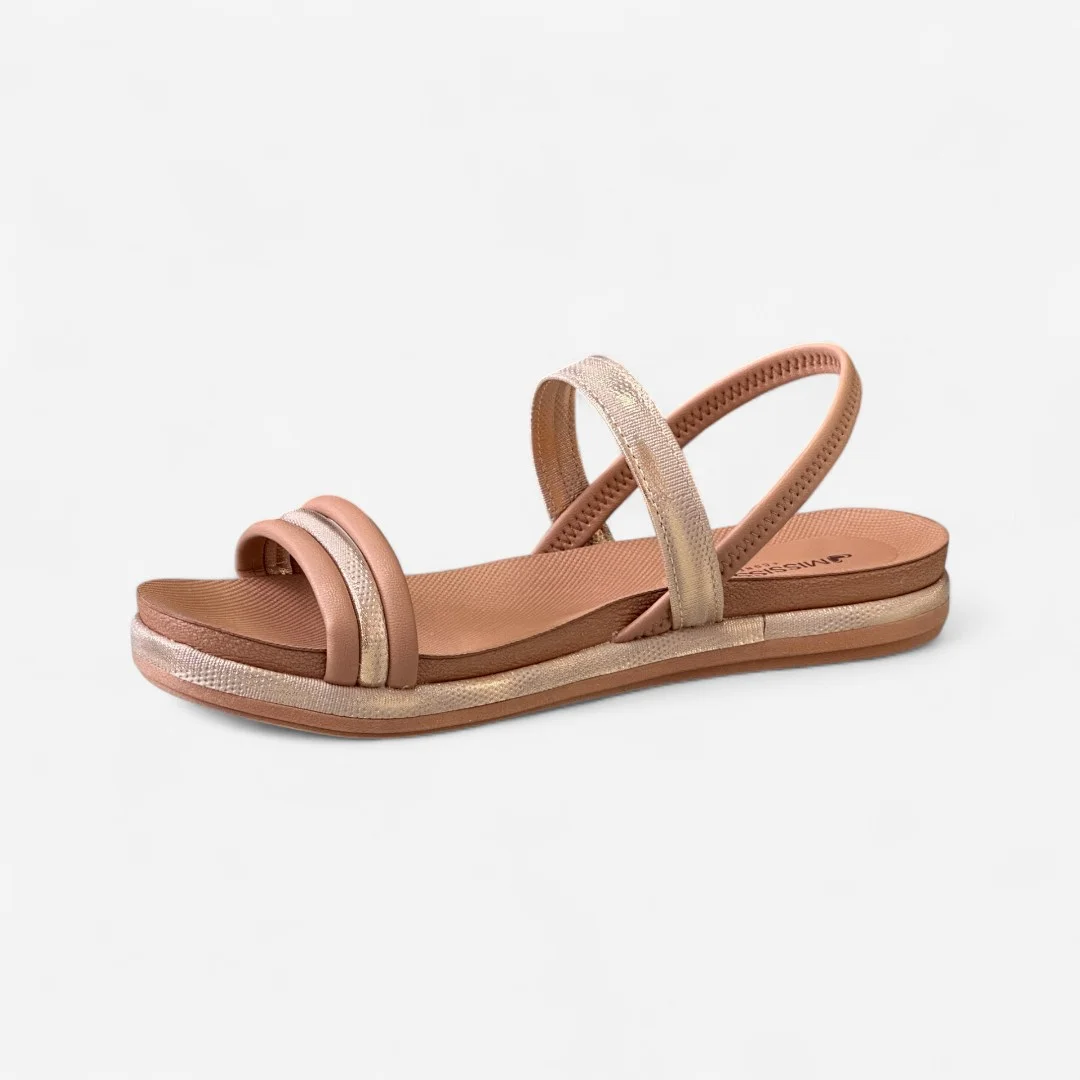 Sandália Flatform Mississipi Nude Mocca/Rose 4