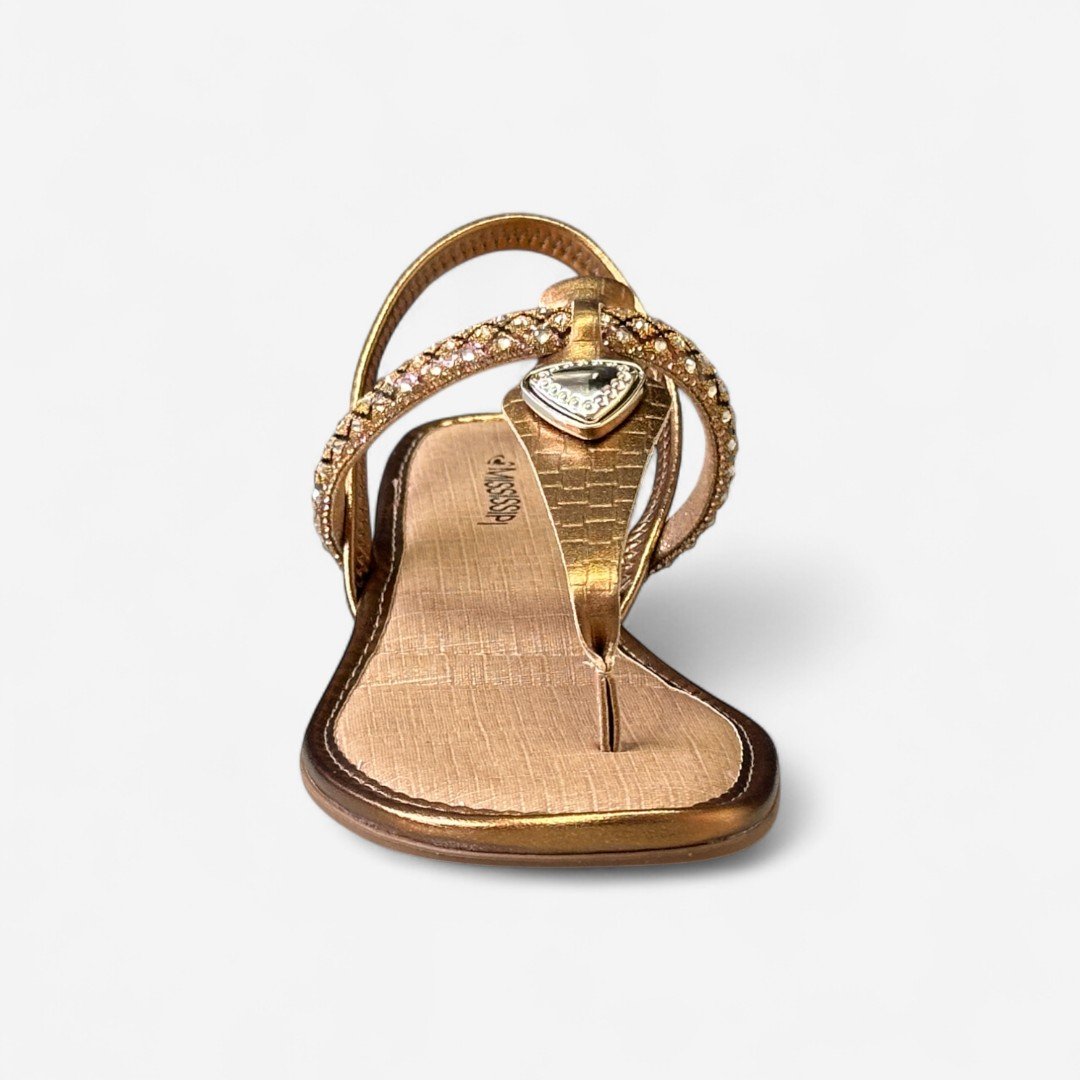 Sandália Feminina Salto Bloco Mississipi Metalizada Bronze Bronze 3