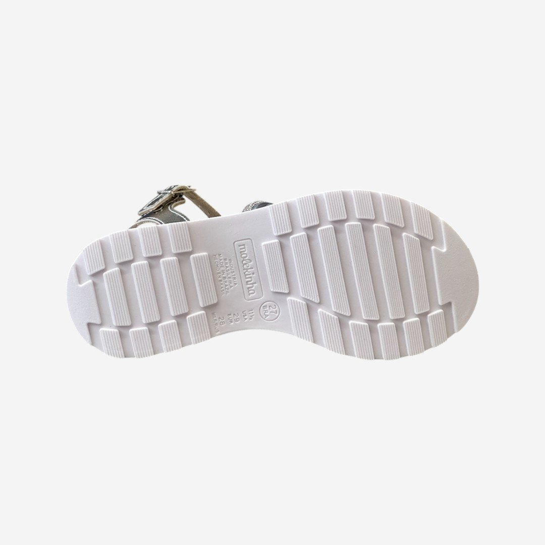 Sandália Rasteira Molekinha Infantil Glitter Prata Prata 6