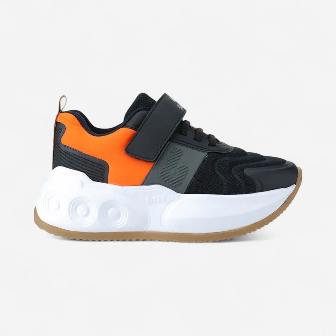 Tênis Infantil De Rodinhas Bibi Skatenis Preto com Laranja