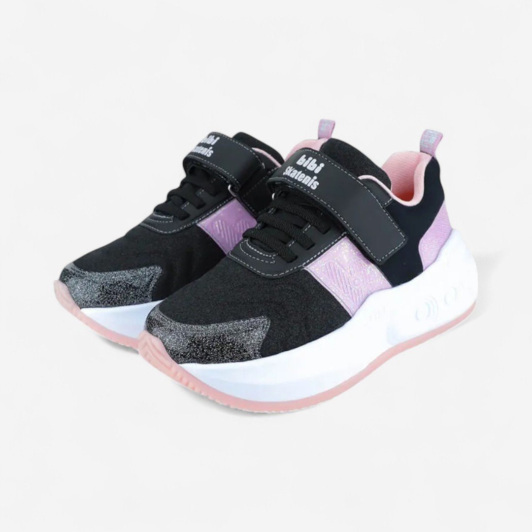 Tênis Infantil De Rodinhas Bibi Skatenis Preto com Lilás Preto/Lilás 3