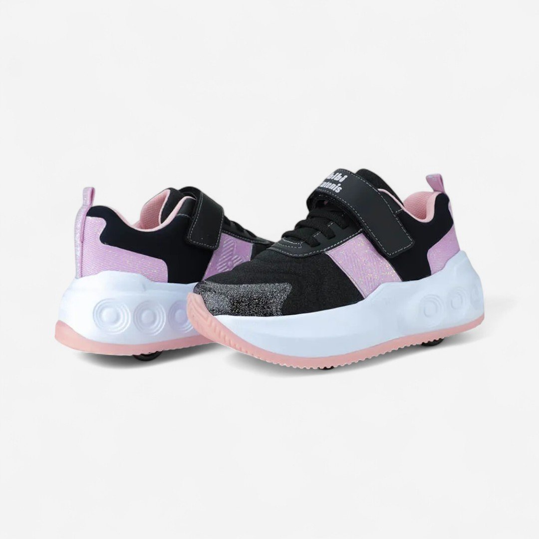 Tênis Infantil De Rodinhas Bibi Skatenis Preto com Lilás Preto/Lilás 5