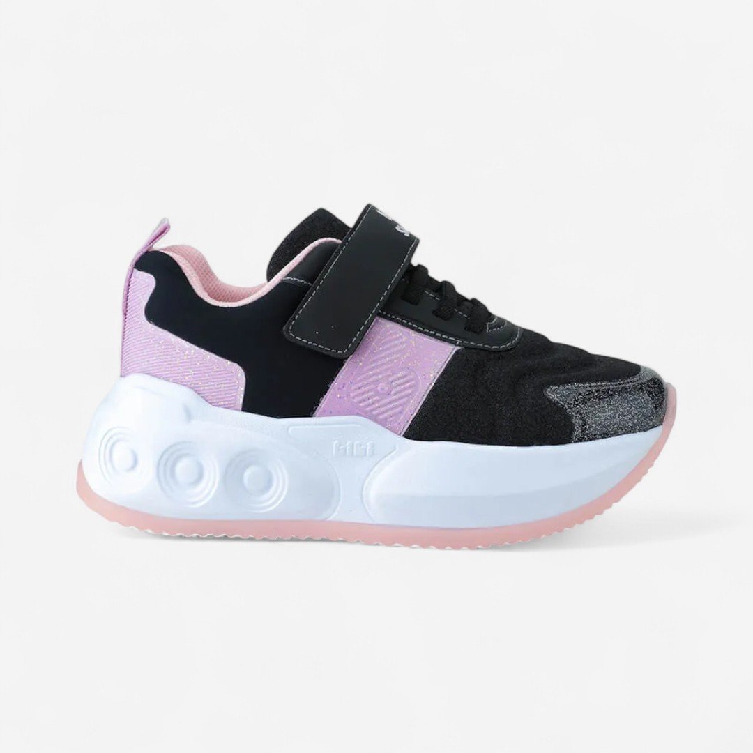 Tênis Infantil De Rodinhas Bibi Skatenis Preto com Lilás