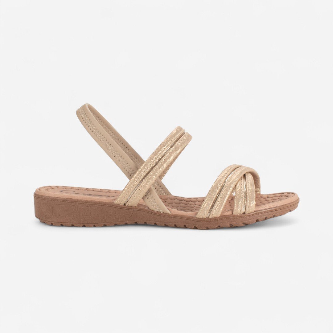 Sandália Rasteira Campesí Conforto Bege