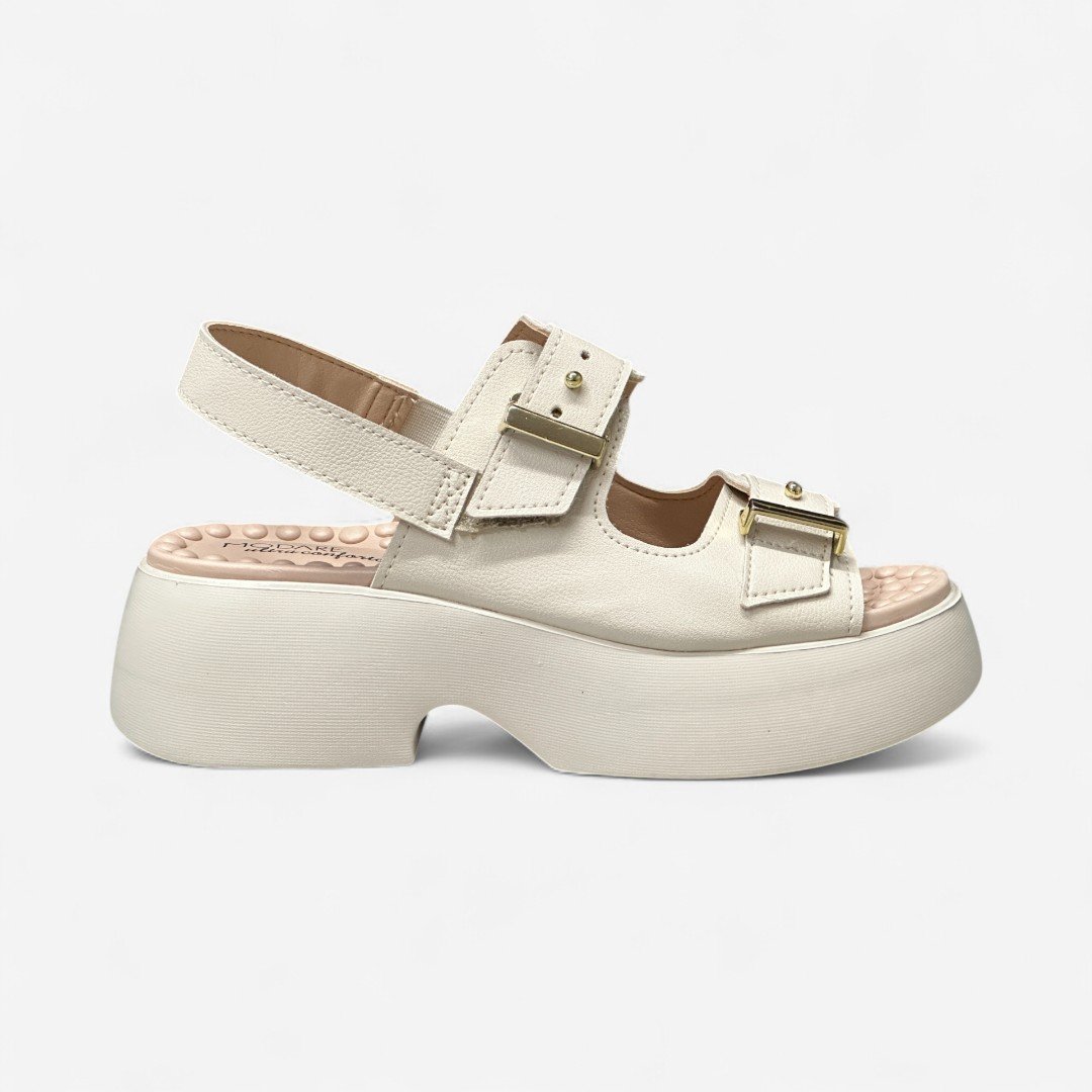 Sandália Plataforma Papete Modare Conforto Off White