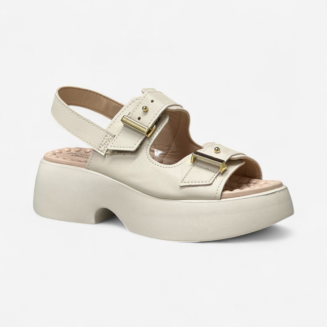 Sandália Plataforma Papete Modare Conforto Off White Branco Off 2