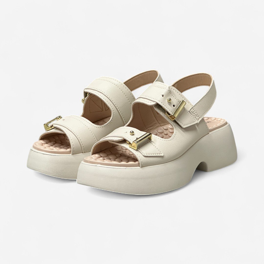 Sandália Plataforma Papete Modare Conforto Off White Branco Off 3