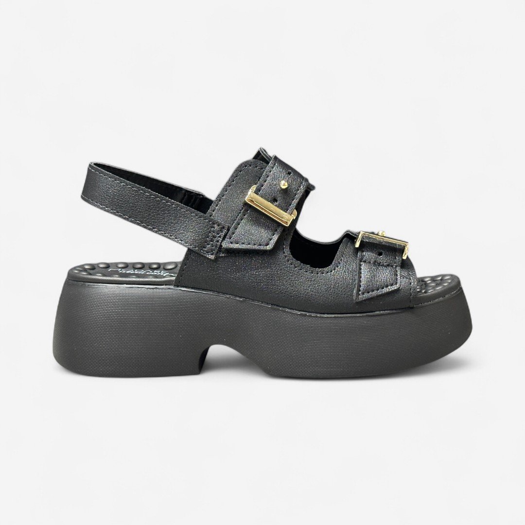 Sandália Plataforma Papete Modare Conforto Preta