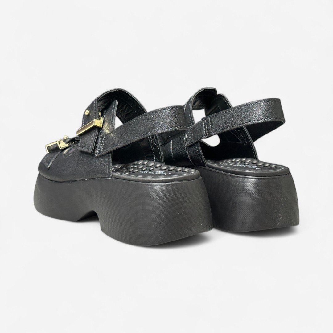 Sandália Plataforma Papete Modare Conforto Preta Preto 4
