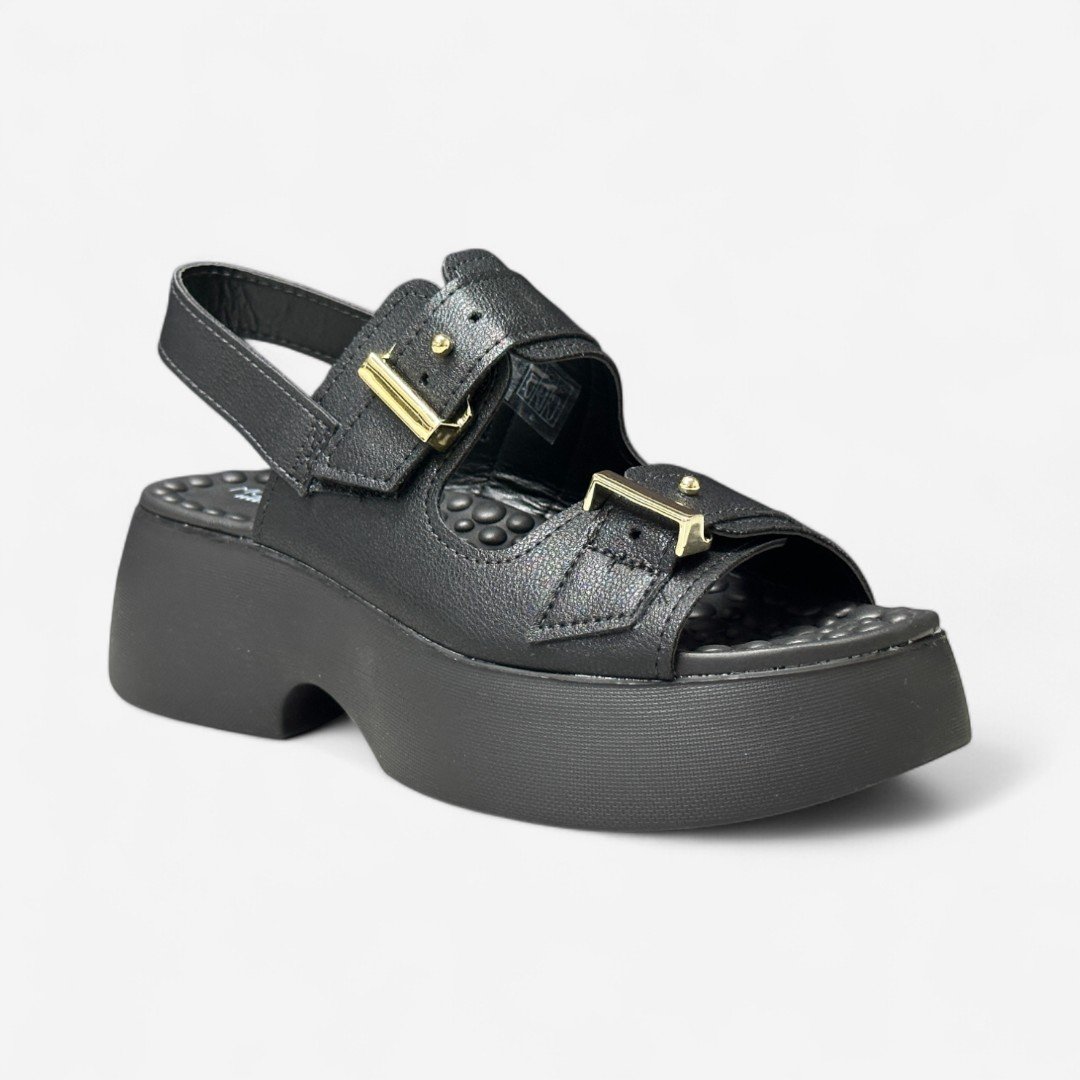 Sandália Plataforma Papete Modare Conforto Preta Preto 2