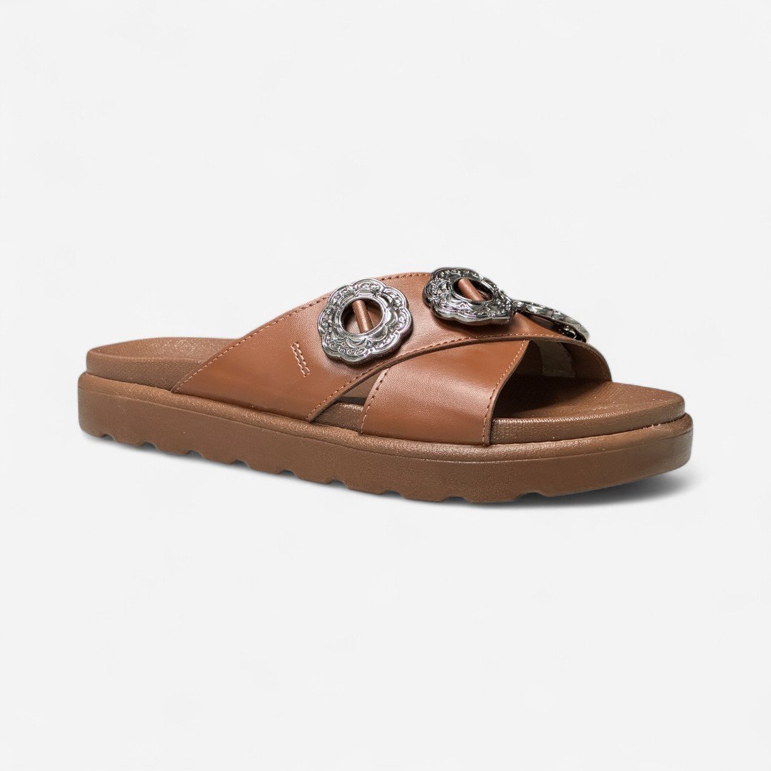 Chinelo Papete Improviso Boho Marrom Marrom 2