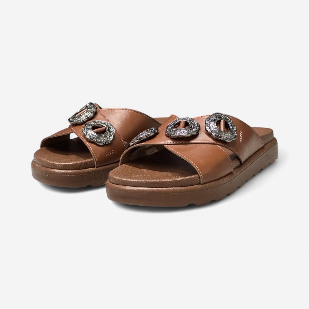 Chinelo Papete Improviso Boho Marrom Marrom 3