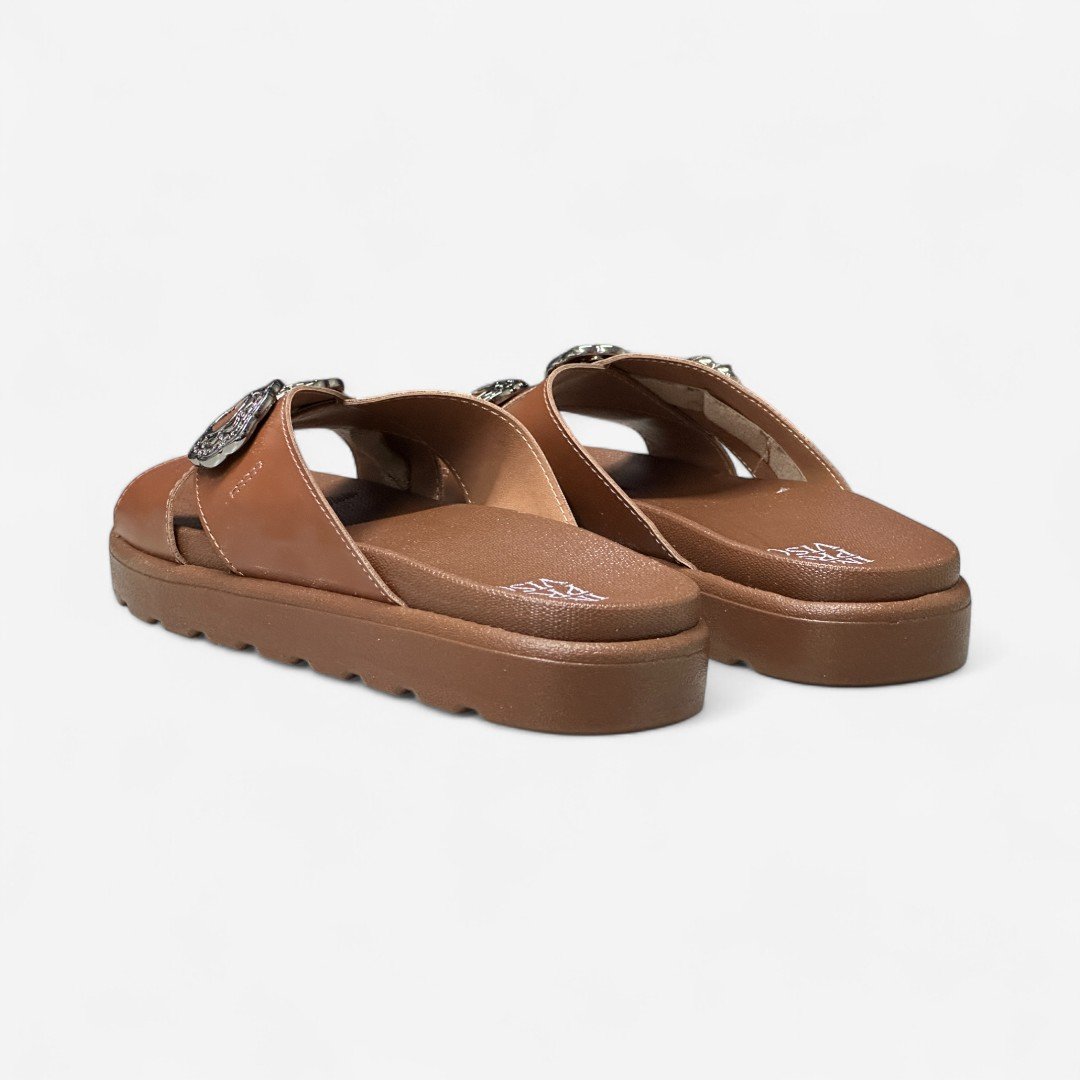 Chinelo Papete Improviso Boho Marrom Marrom 4