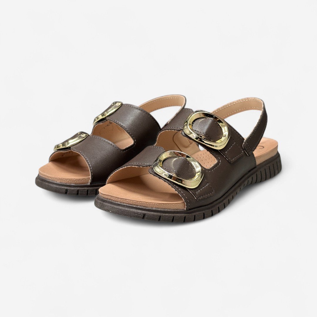 Sandália Rasteira Campesí Conforto Chocolate Chocolate 3