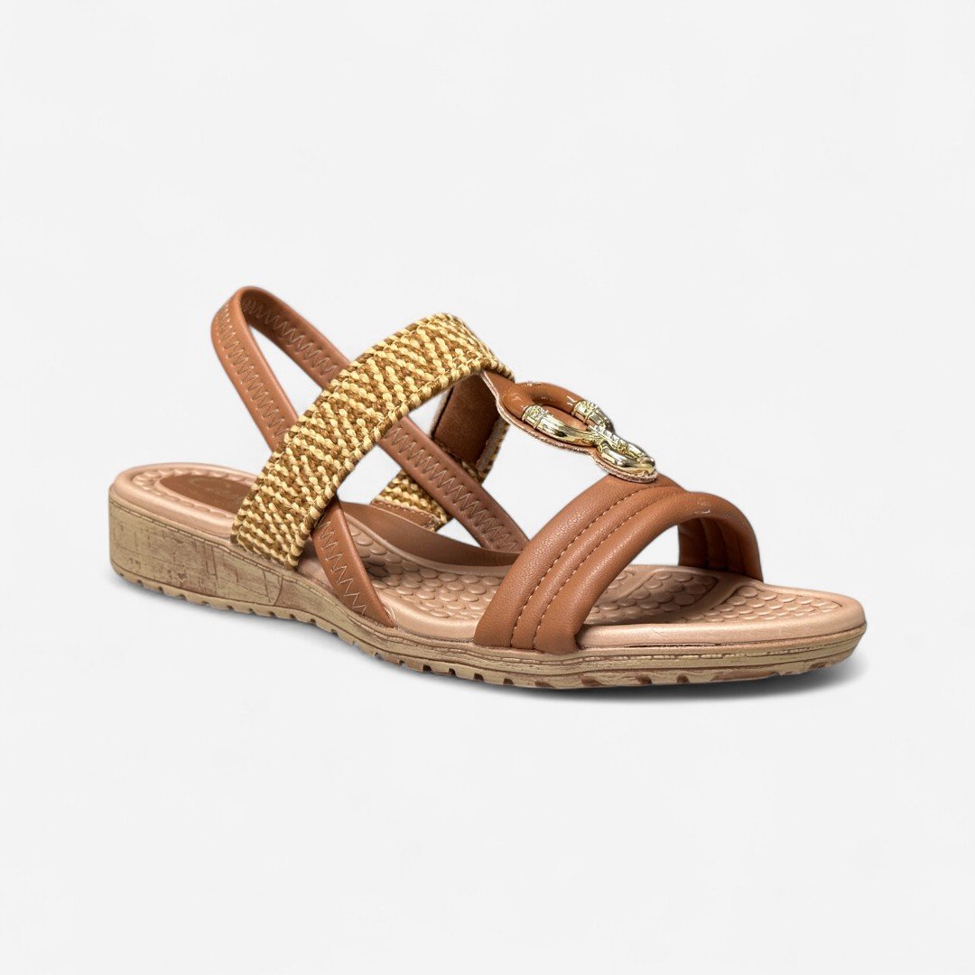 Sandália Rasteira Campesí Conforto Marrom Mascavo 2