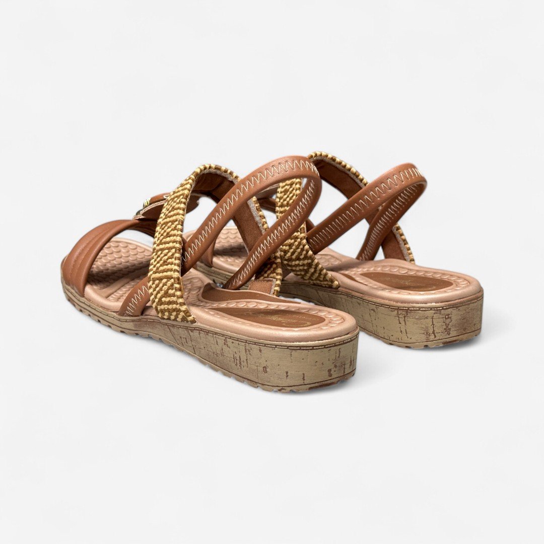 Sandália Rasteira Campesí Conforto Marrom Mascavo 5