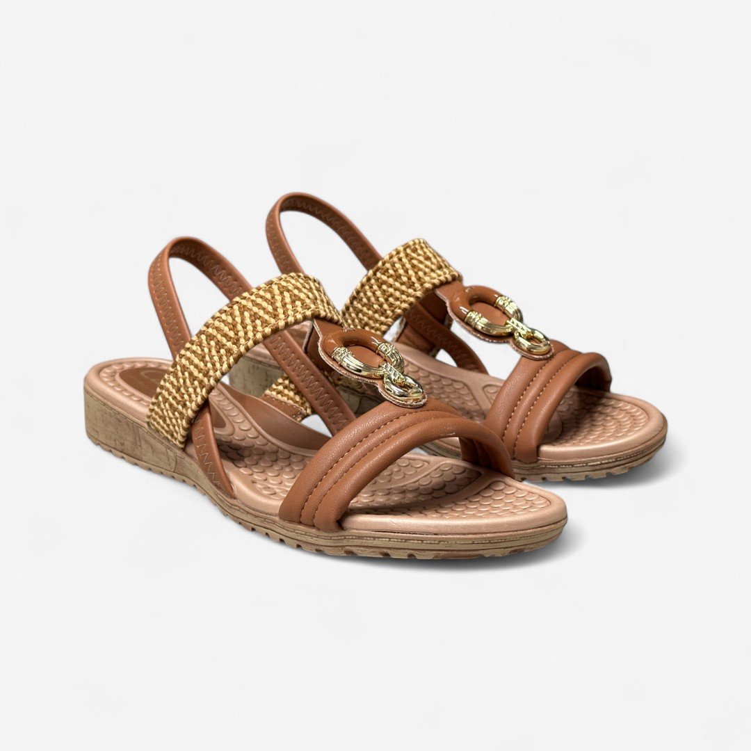 Sandália Rasteira Campesí Conforto Marrom Mascavo 3