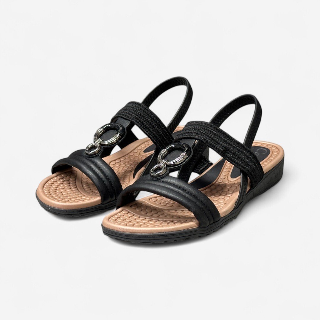 Sandália Rasteira Campesí Conforto Preto Preto 4