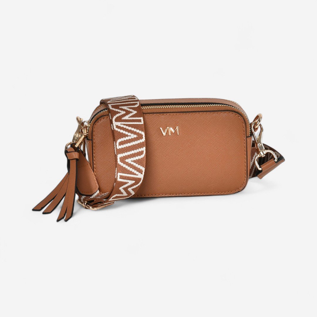 Bolsa Via Marte Transversal Feminina Caramelo