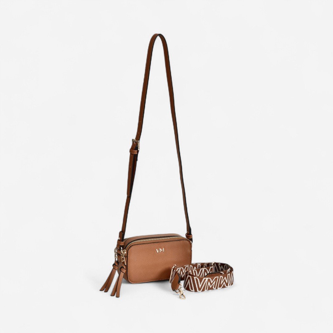 Bolsa Via Marte Transversal Feminina Caramelo Camel 2