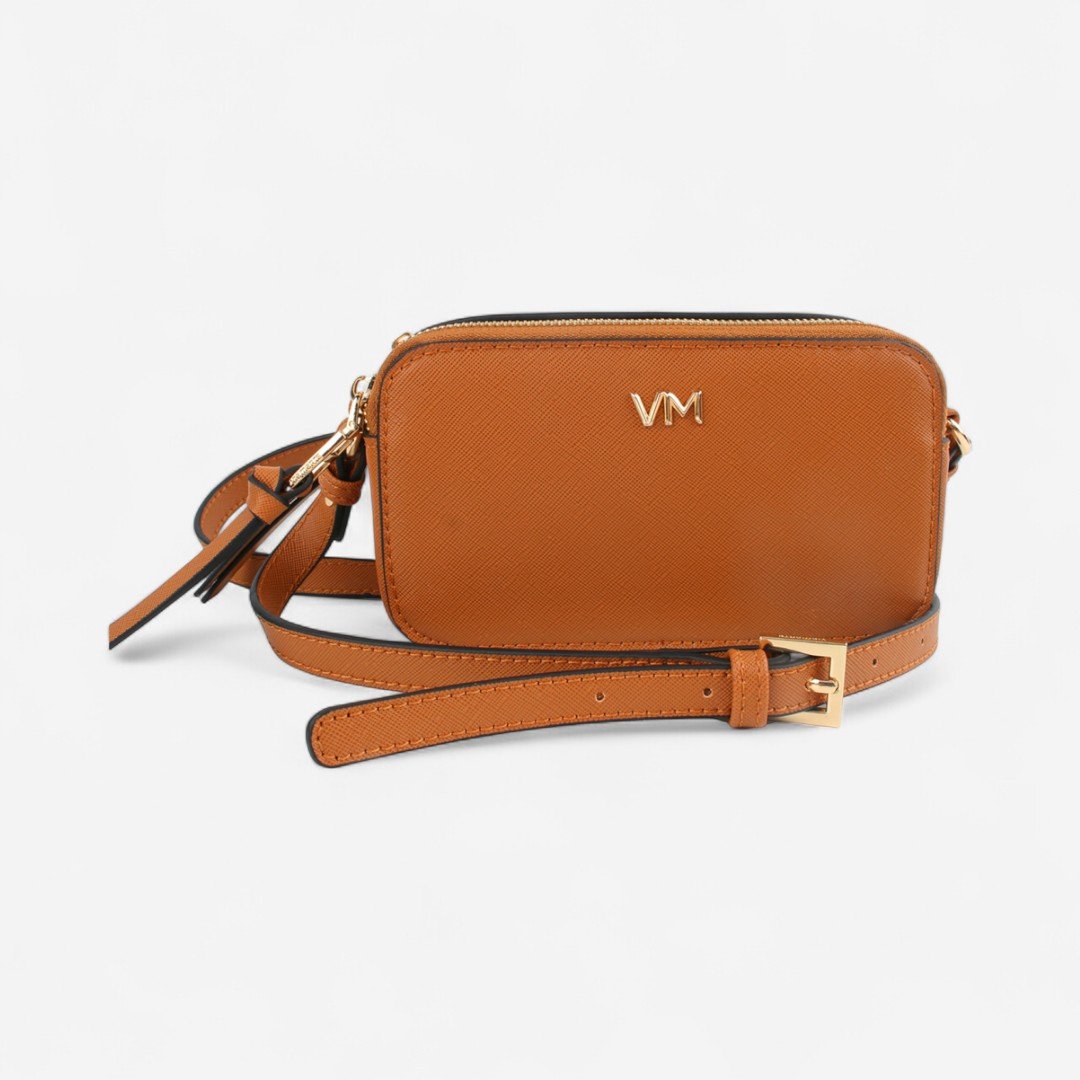 Bolsa Via Marte Transversal Feminina Caramelo Camel 3