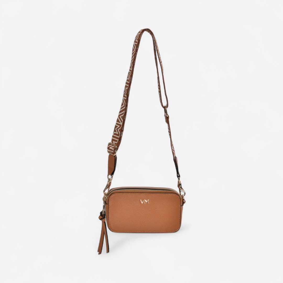 Bolsa Via Marte Transversal Feminina Caramelo Camel 4