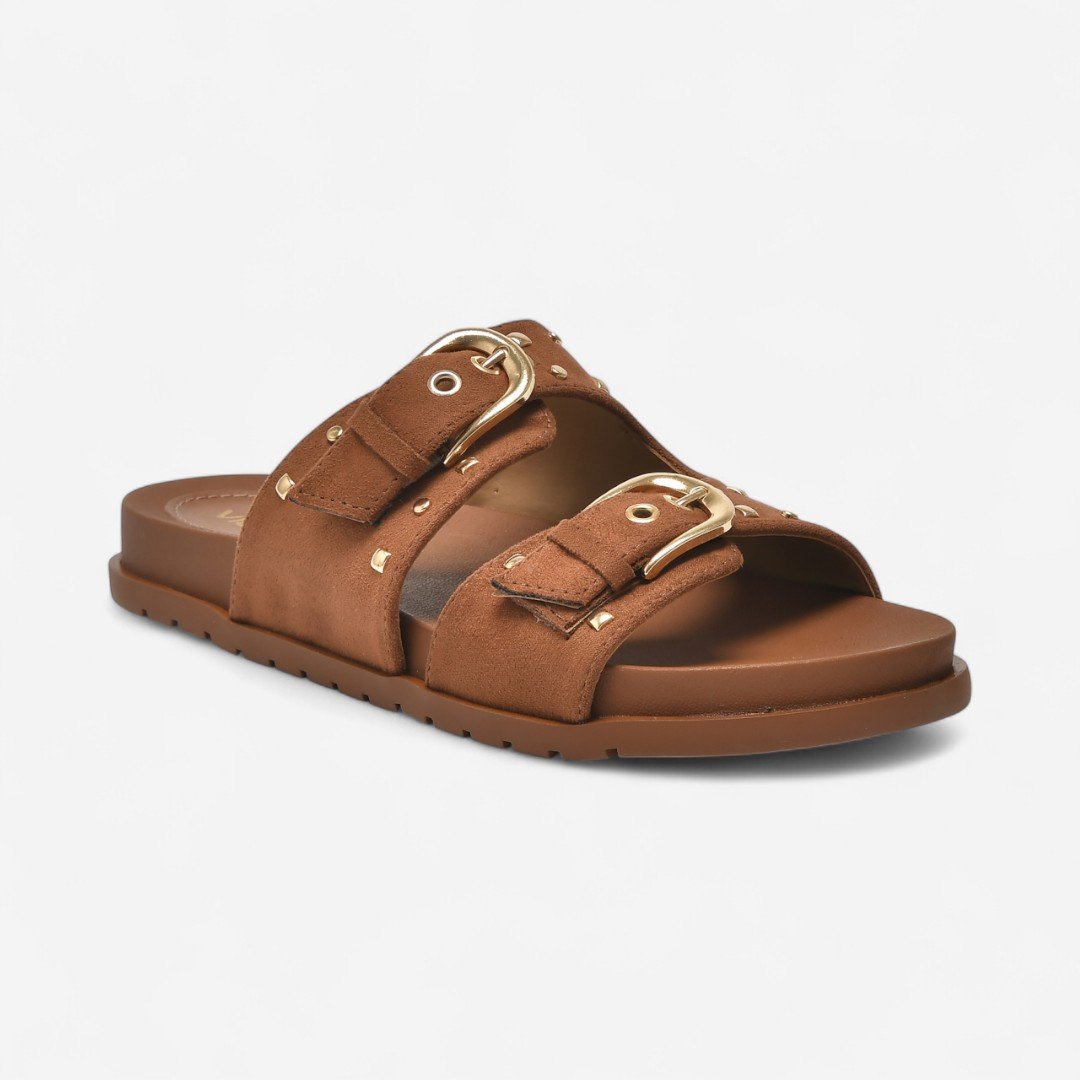 Tamanco Papete Via Marte Fivelas Caramelo Caramelo 2