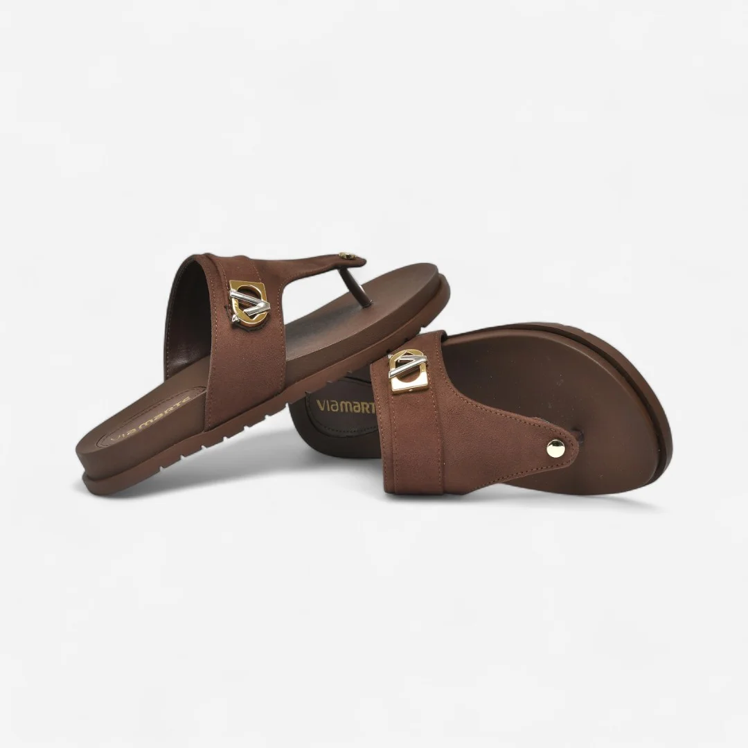 Tamanco Papete Via Marte De Dedo Marrom Dark Brown 3