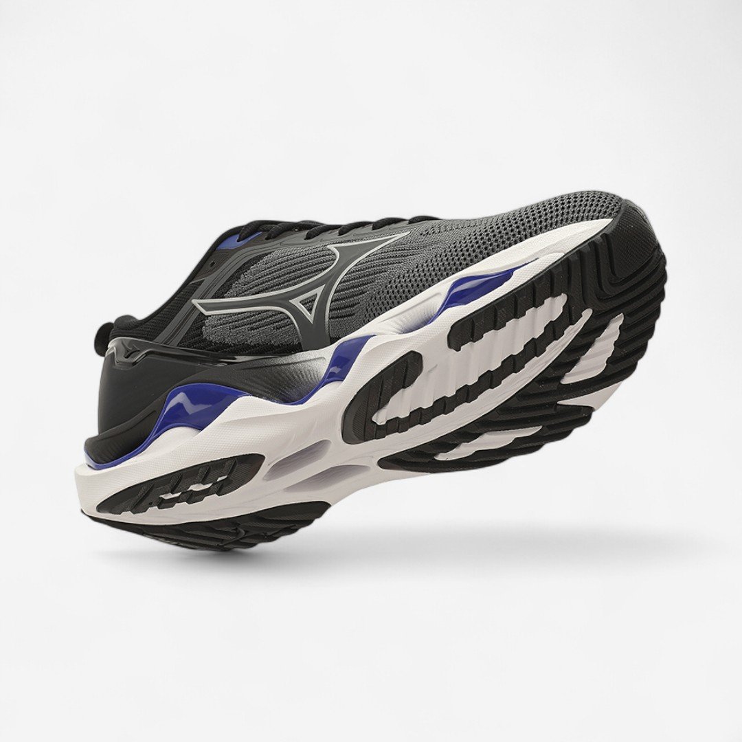 Tênis De Corrida Masculino Mizuno Wave Stratos 3 Chumbo Chumbo/Azul 3