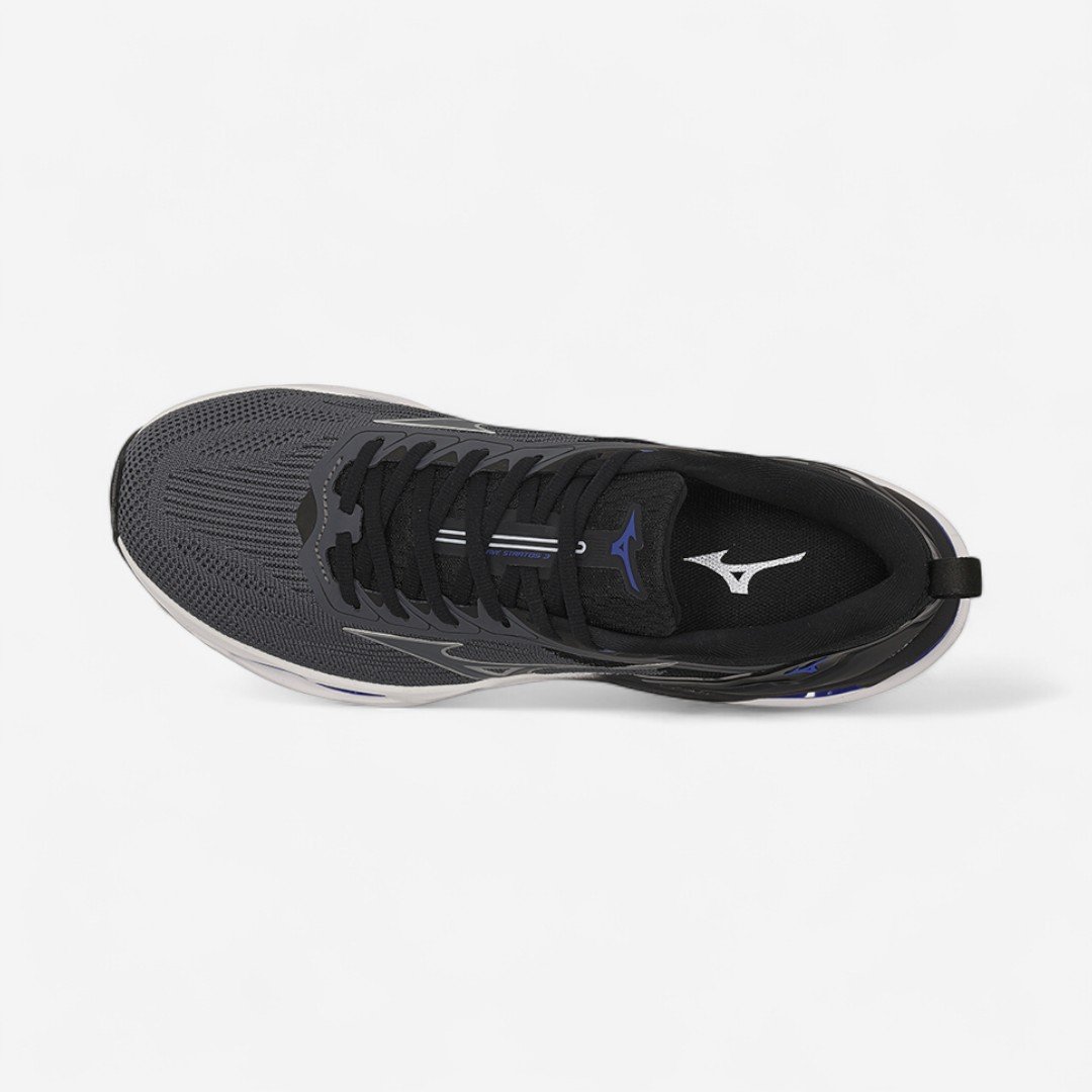 Tênis De Corrida Masculino Mizuno Wave Stratos 3 Chumbo Chumbo/Azul 5