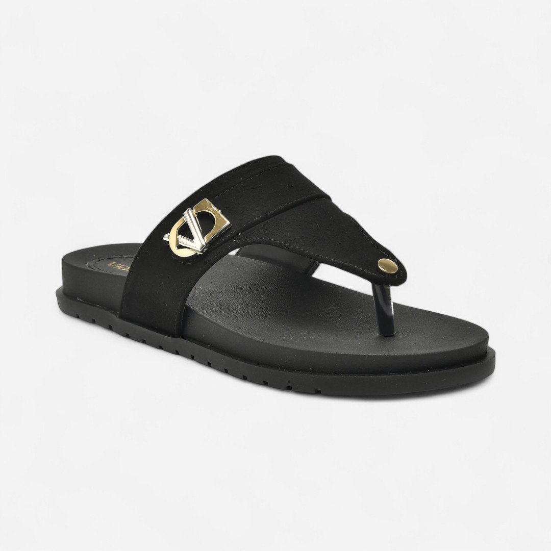 Tamanco Papete Via Marte De Dedo Preto Preto 2