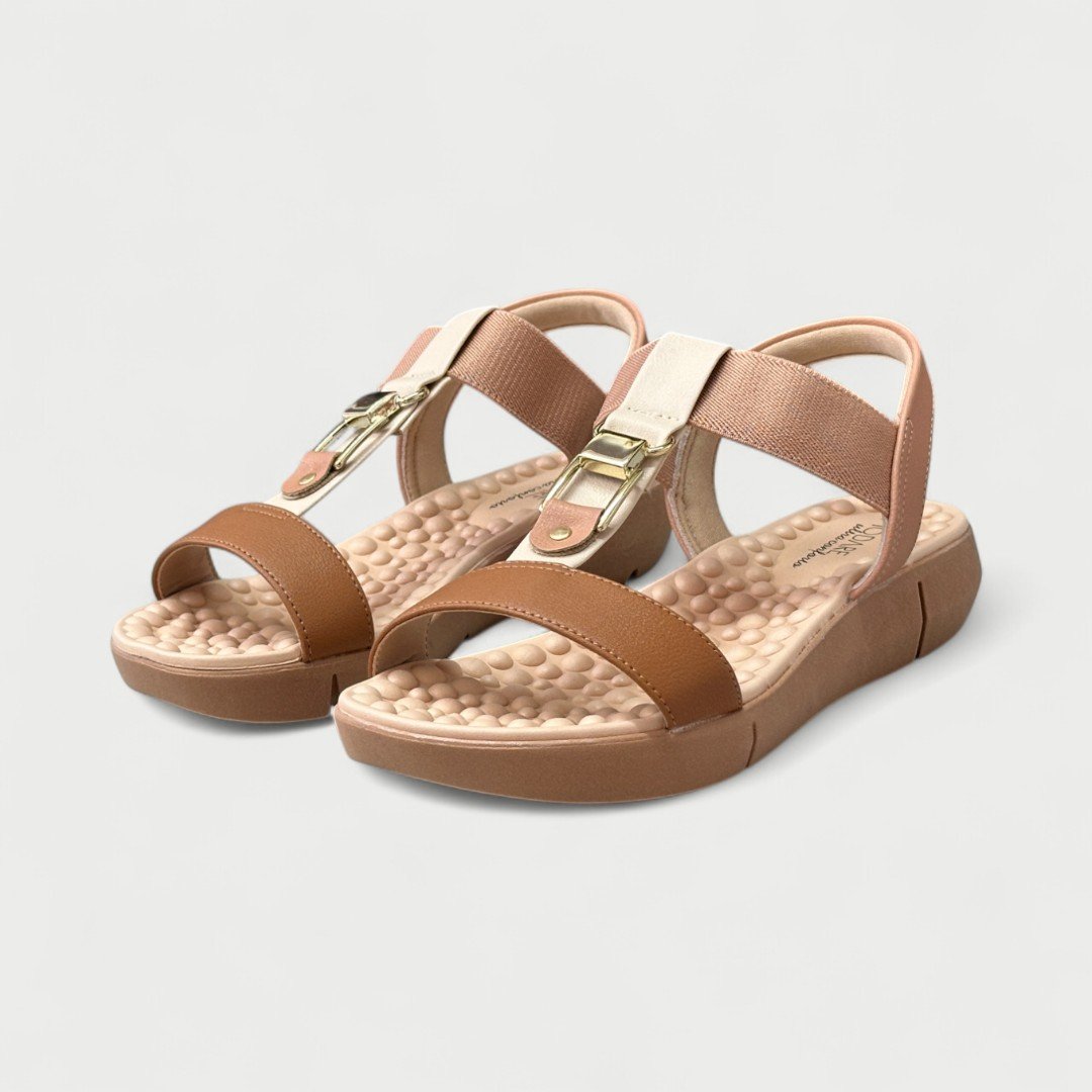 Sandália Rasteira Modare Linha Conforto Nude Camel/Nude/Creme 3