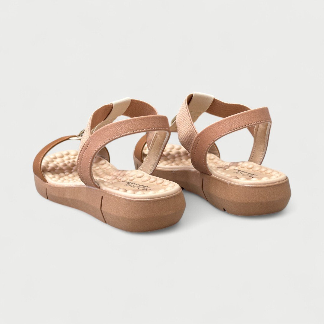 Sandália Rasteira Modare Linha Conforto Nude Camel/Nude/Creme 4