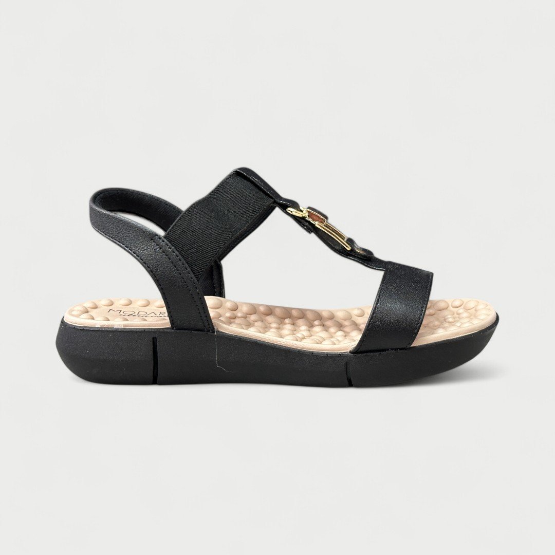 Sandália Rasteira Modare Linha Conforto Preta