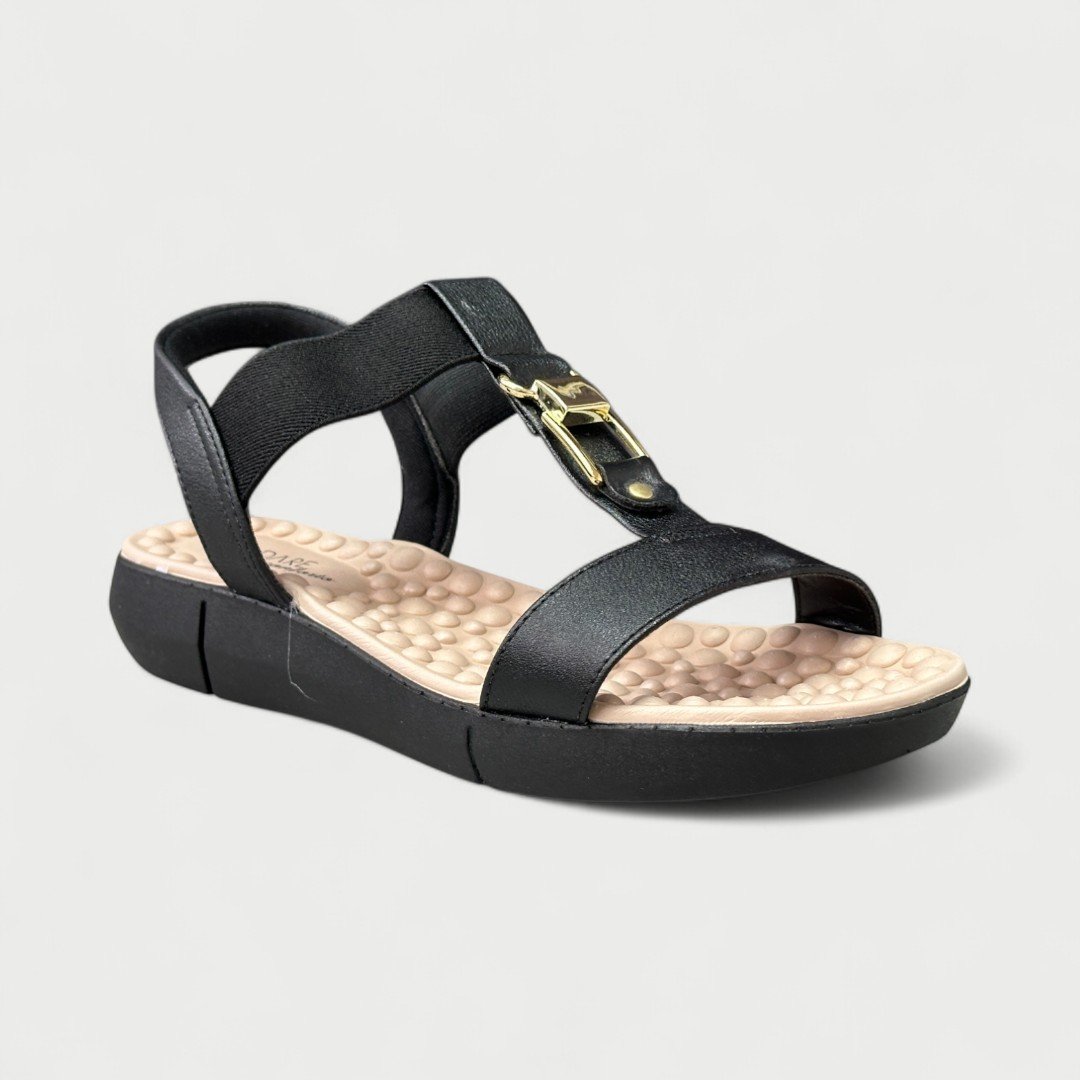 Sandália Rasteira Modare Linha Conforto Preta Preto 2