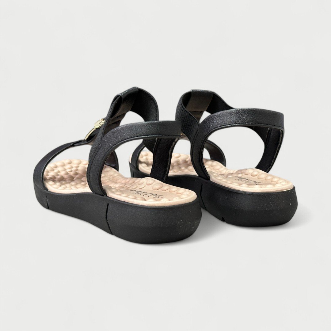 Sandália Rasteira Modare Linha Conforto Preta Preto 4