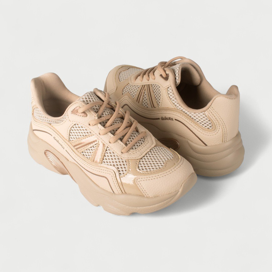 Tênis Chunky Dakota Casual Feminino Nude Tule 4