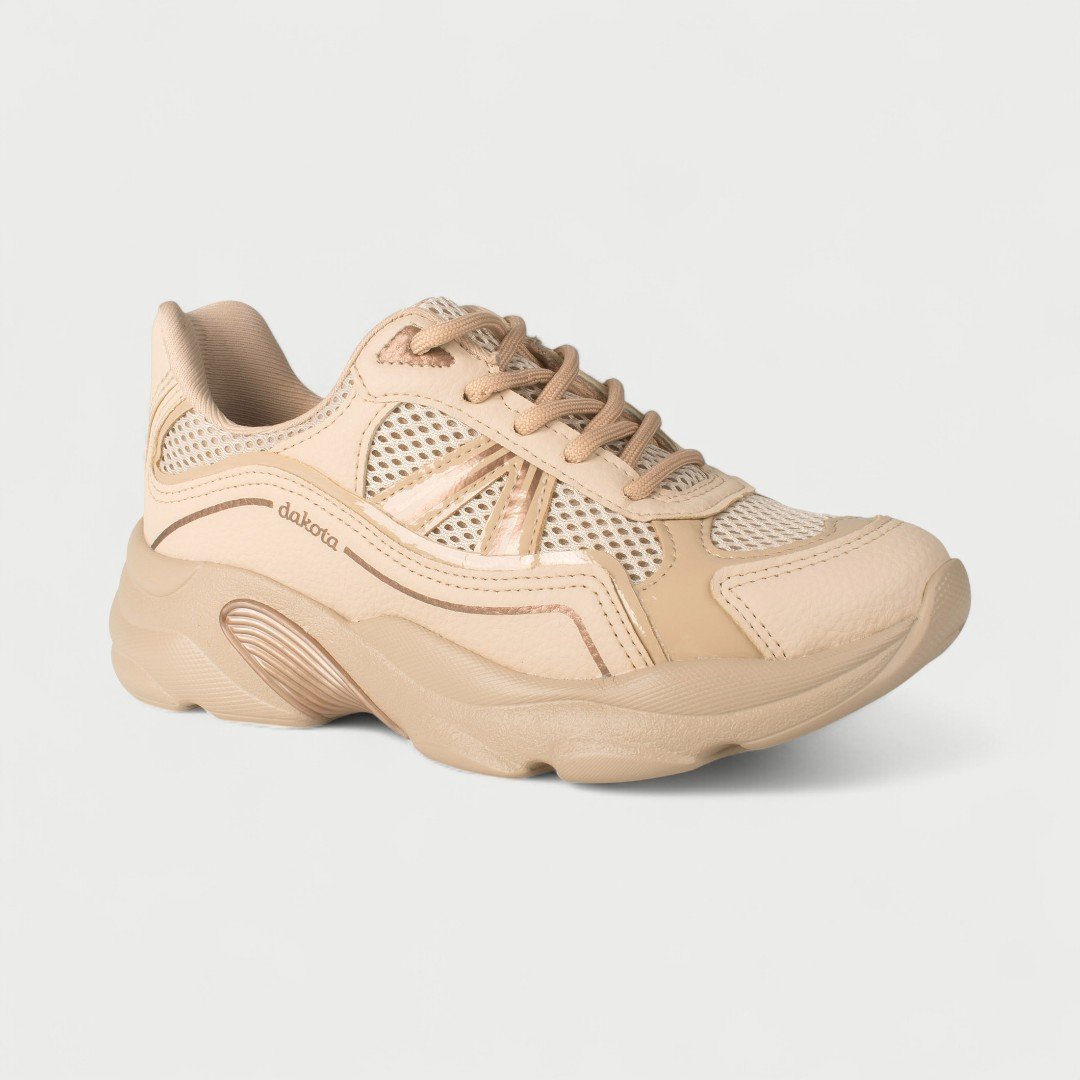 Tênis Chunky Dakota Casual Feminino Nude Tule 2