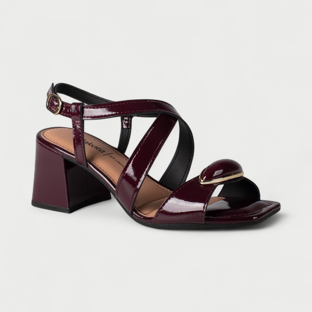 Sandália Dakota Boho Chic Salto Bloco Cherry Cherry 2