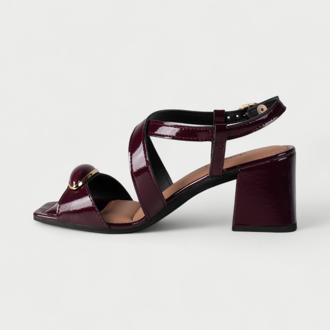 Sandália Dakota Boho Chic Salto Bloco Cherry Cherry 5