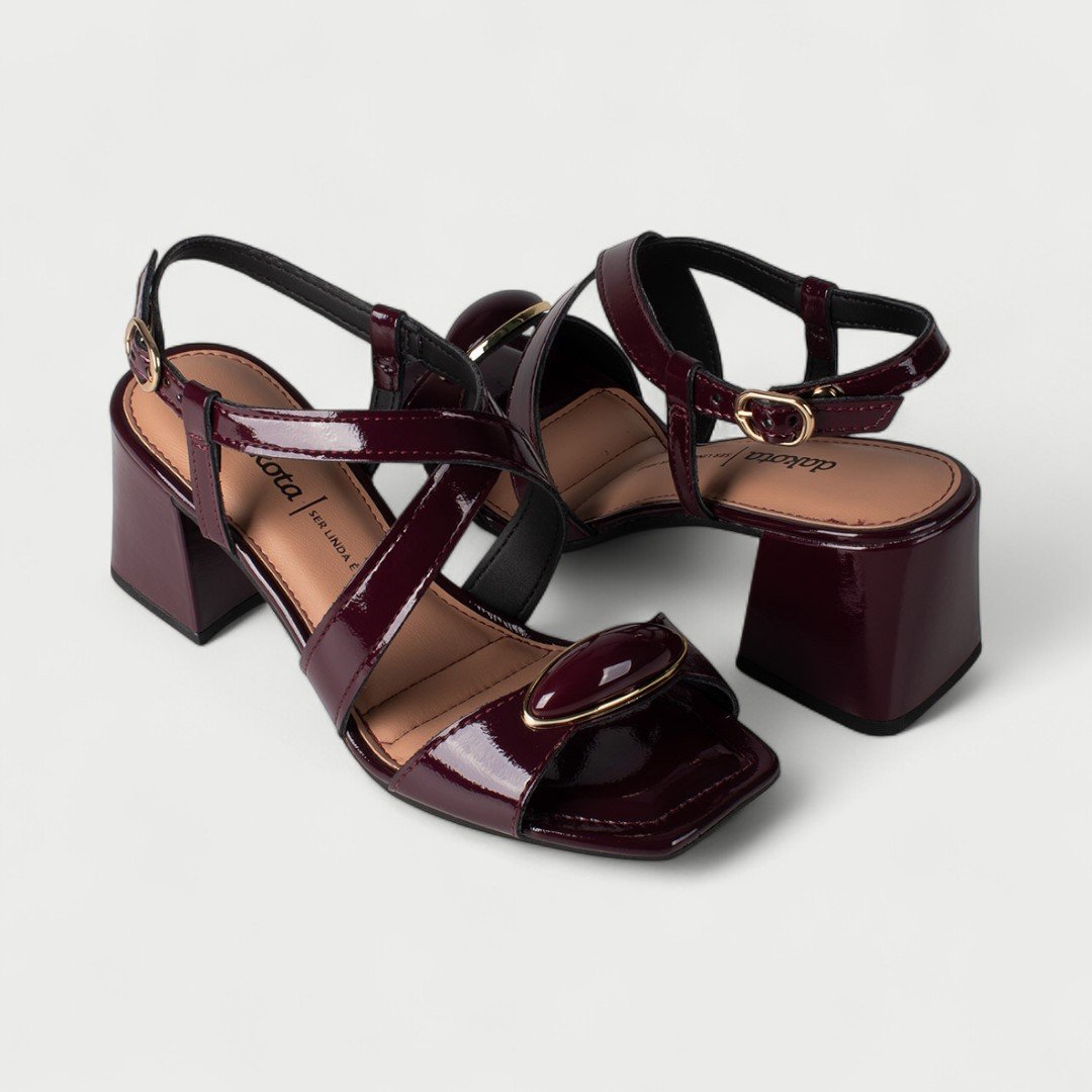 Sandália Dakota Boho Chic Salto Bloco Cherry Cherry 7