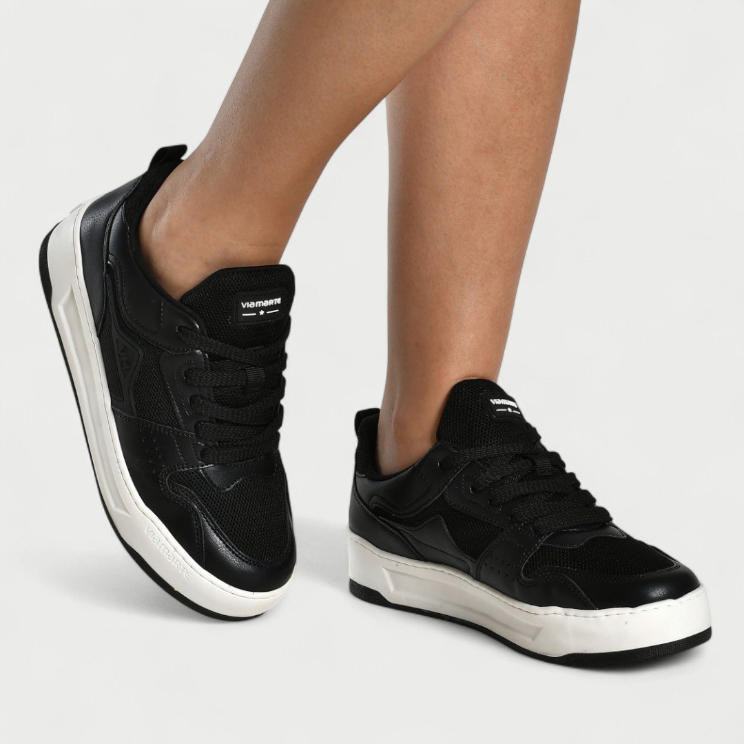Tênis Via Marte Casual Feminino Preto Preto 3